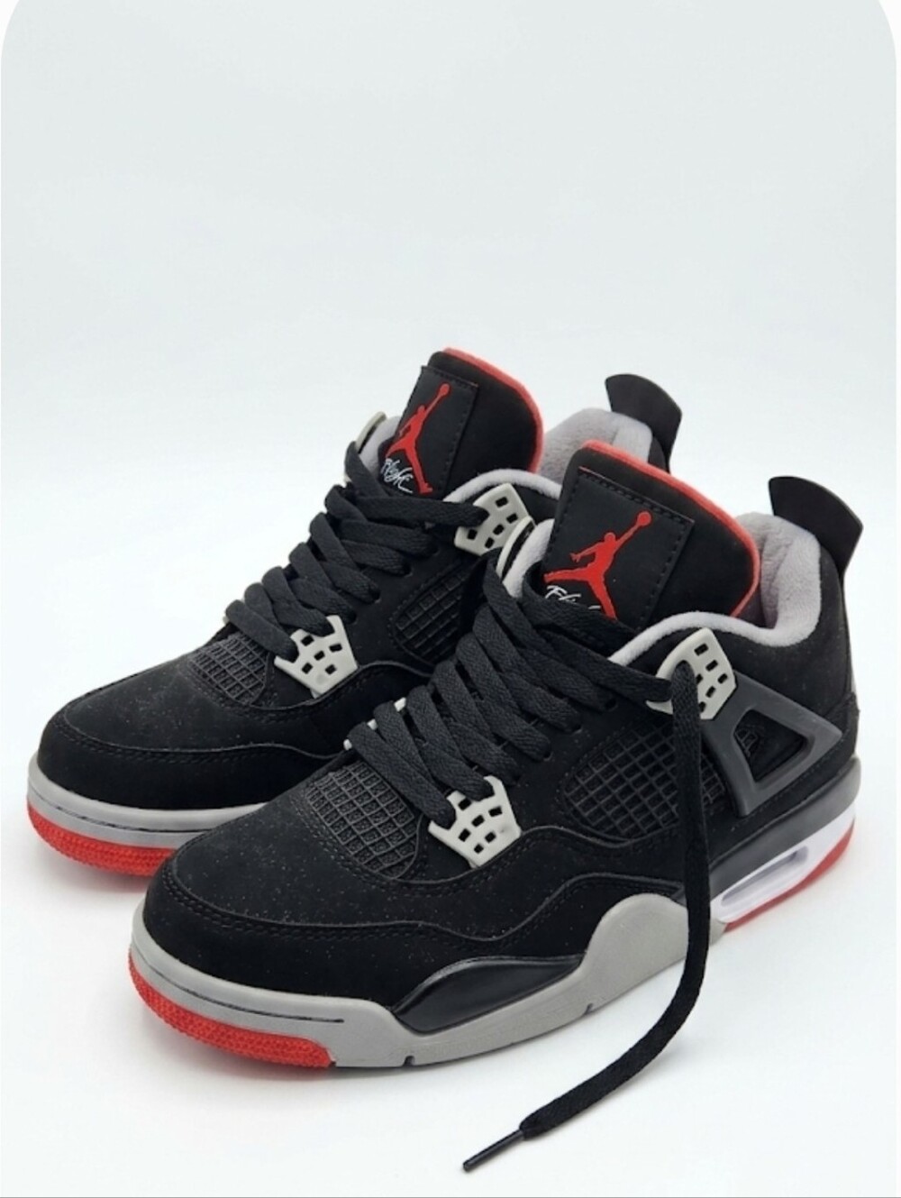 Black/Red/Grey Retro Basketball Sneakers Big Boys Play Shoes Sz.4.5 Women's 6